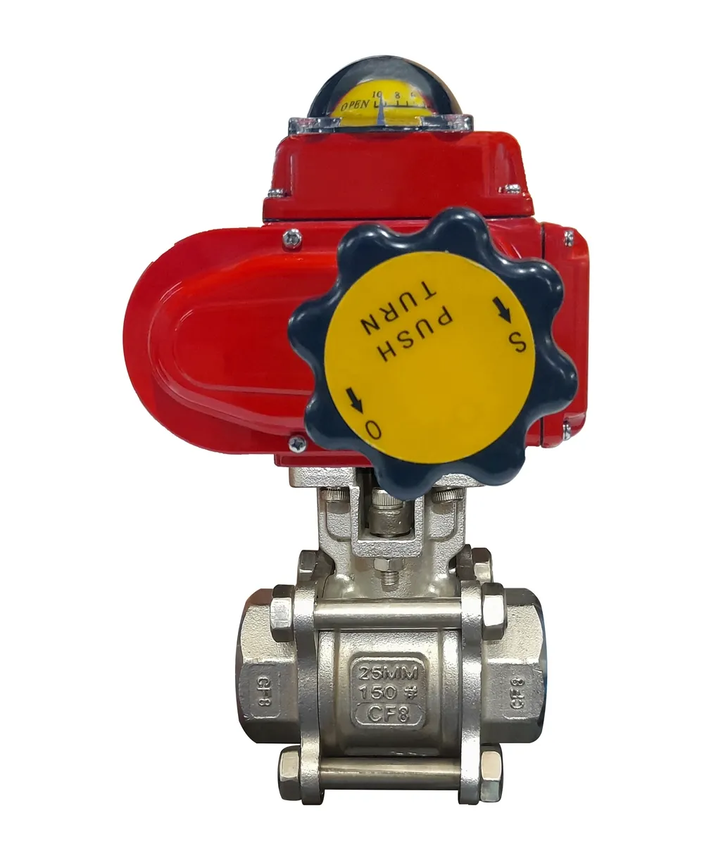 Electrically Operated Three Piece Screwed End Ball Valve