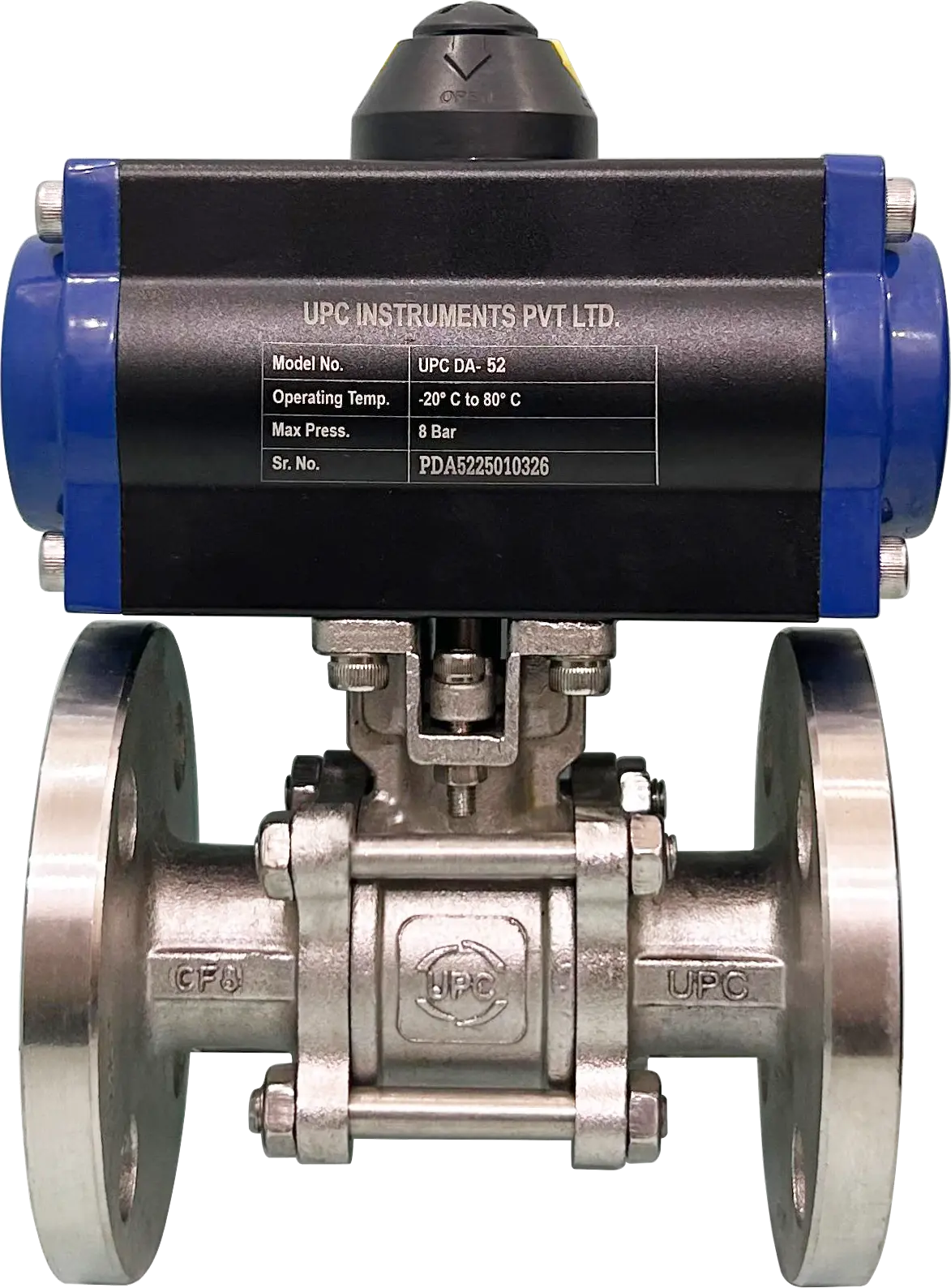 Pneumatic Actuator Three Piece Flanged End Ball Valve