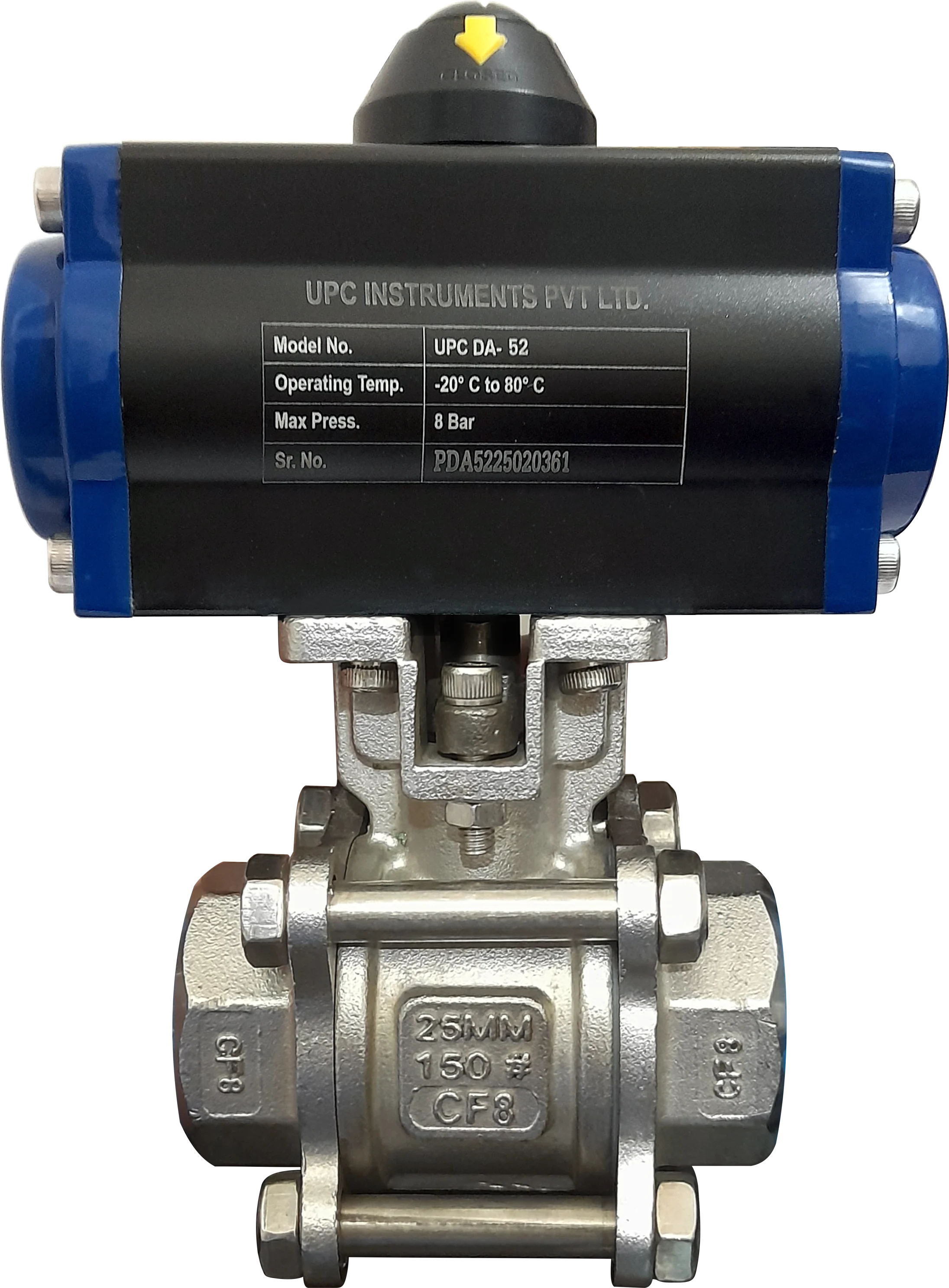 Pneumatic Actuator Three Piece Screwed End Ball Valve