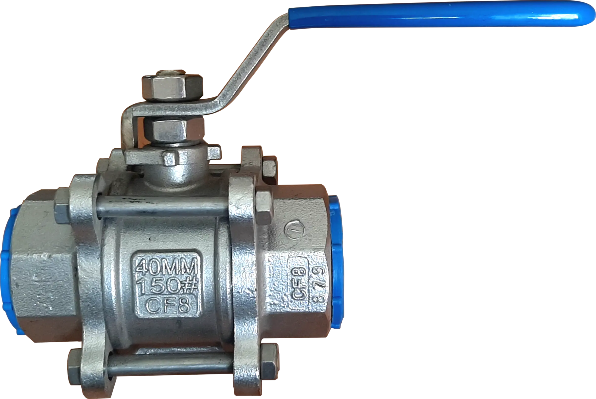 SS 304 Three Piece Screwed End Ball Valve
